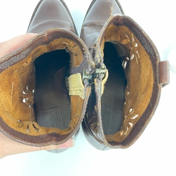 Born Ivy Brown Leather Daisy Cutout Heeled Western Boot - Picture 10 of 17